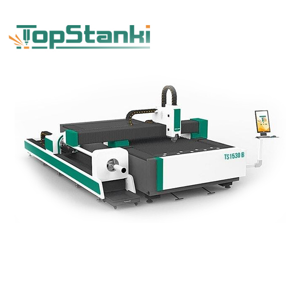 Лазерный станок по металлу с поворотным модулем резки труб FIBER TS-1530T B 1 лазерный станок с труборезом fa 3015t b